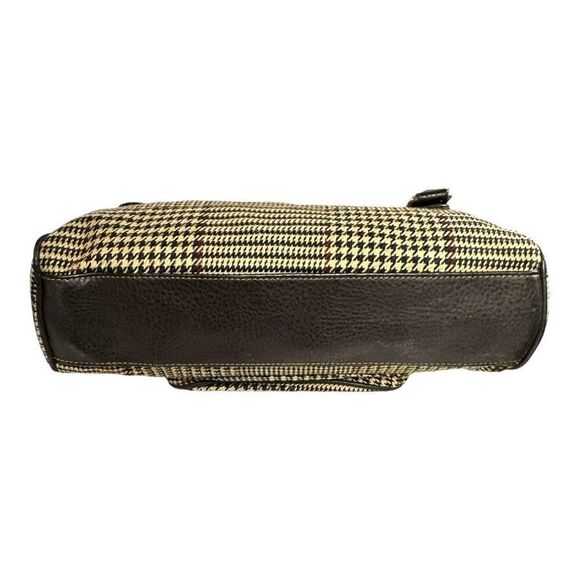 Chaps Houndstooth Handbag Vintage Purse Shoulder Bag With Leather Accents 12 X7 - Picture 7 of 9